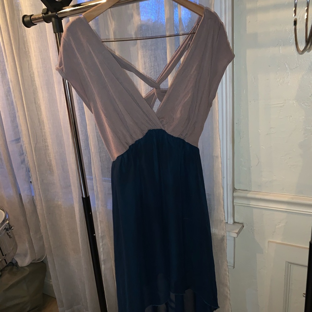 High-Low Blue & Grey Dress